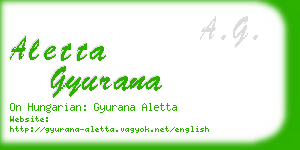 aletta gyurana business card
